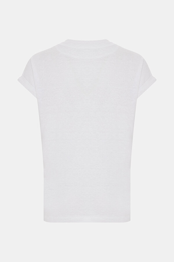 WHITE V NECK OFF THE SHOULDER TSHIRT 2