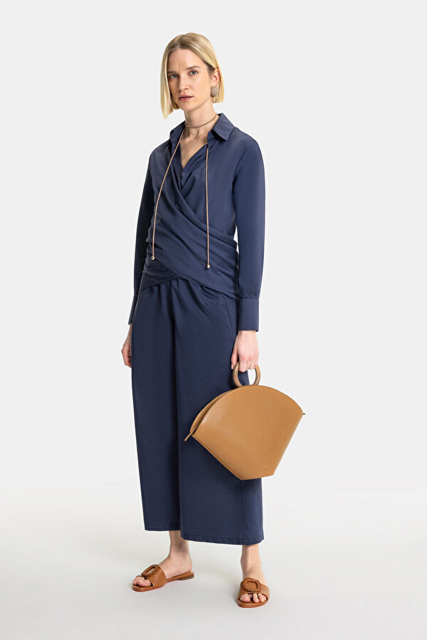 BLACK WIDE LEG TROUSERS