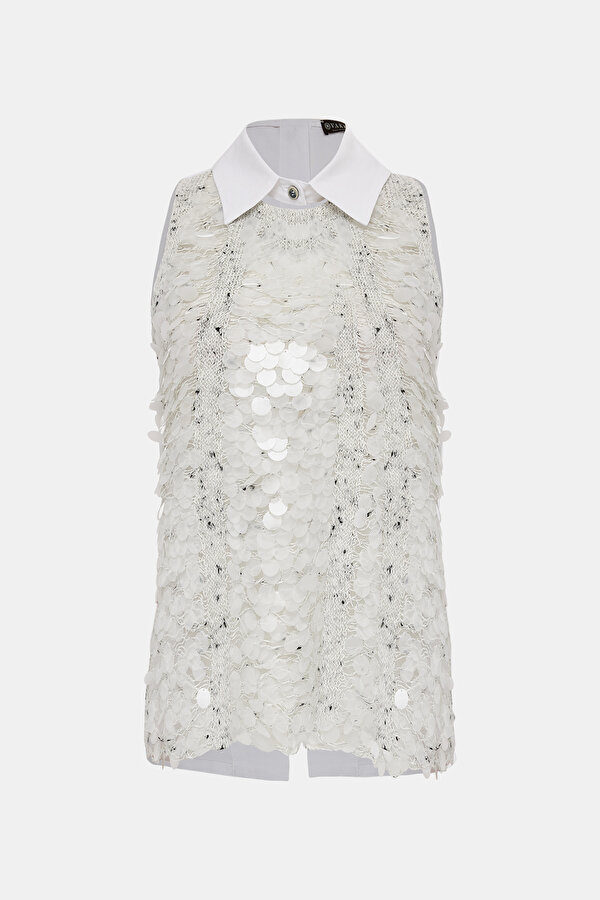 BEIGE SLEEVELESS BLOUSE 7
