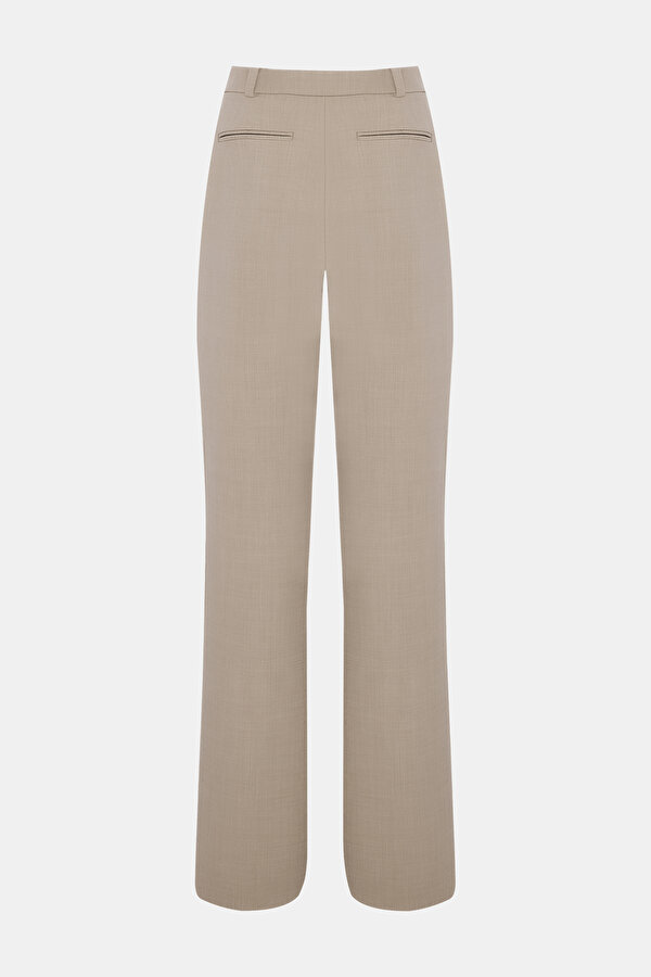 BEIGE STRAIGHT CUT TROUSERS 6