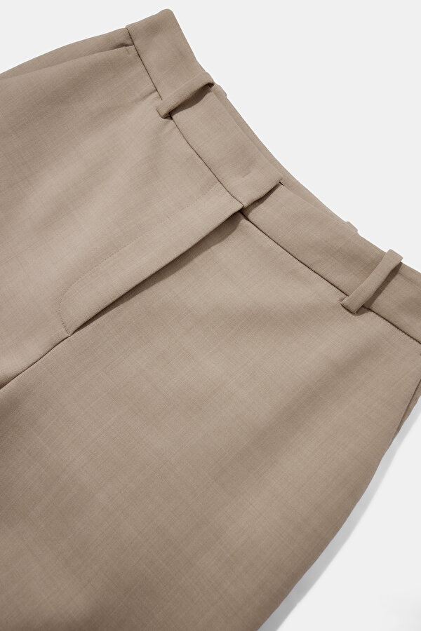 BEIGE STRAIGHT CUT TROUSERS 7