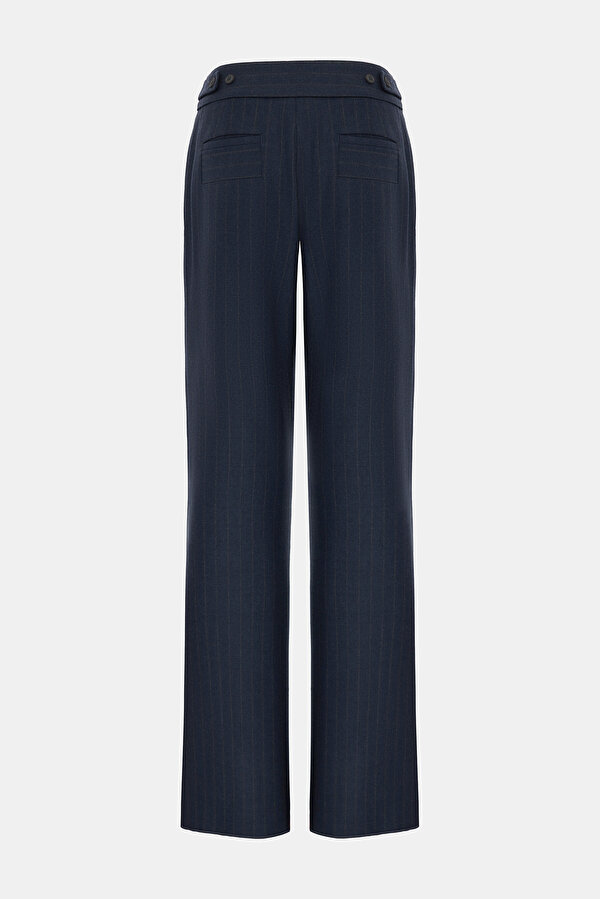 TAN STRIPED STRAIGHT CUT TROUSERS 6