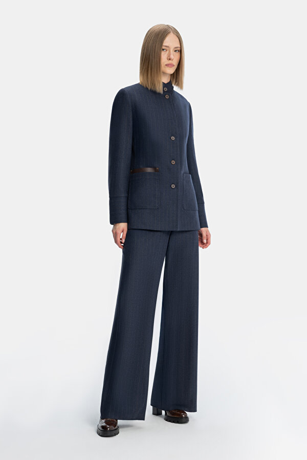 TAN MANDARIN COLLAR JACKET