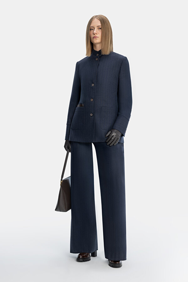 TAN MANDARIN COLLAR JACKET 7