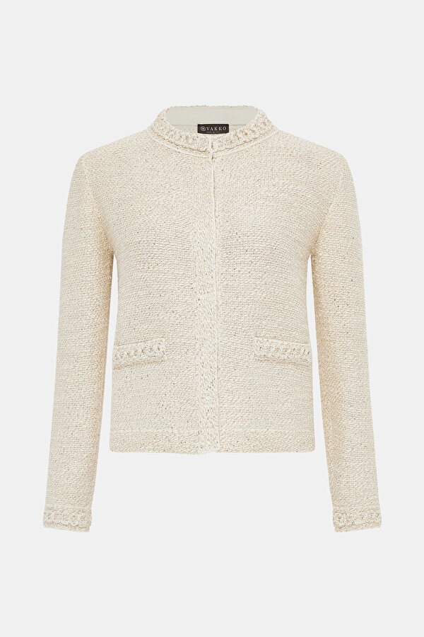 ECRU BASIC / ROUND NECKLINE JACKET 7