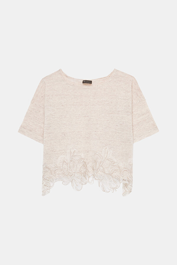 BEIGE BOAT NECK TRICOT 7