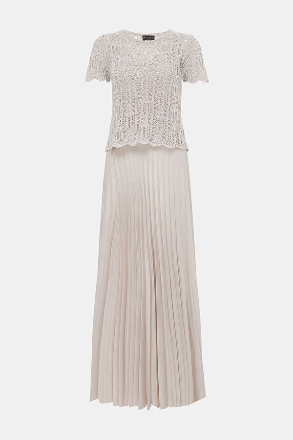 BEIGE SHORT SLEEVE DRESS 6