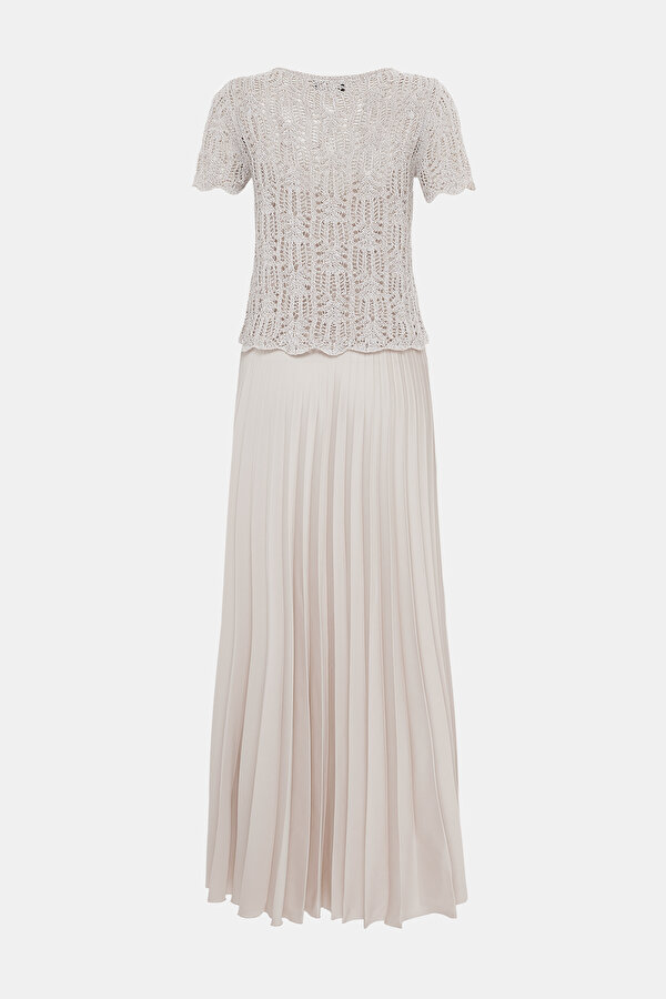 BEIGE SHORT SLEEVE DRESS 7