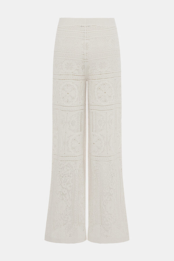 ECRU WIDE LEG TROUSERS 6