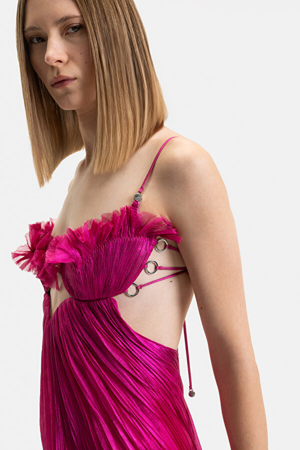 FUCHSIA SLEEVELESS SUSPENDER DRESS 6
