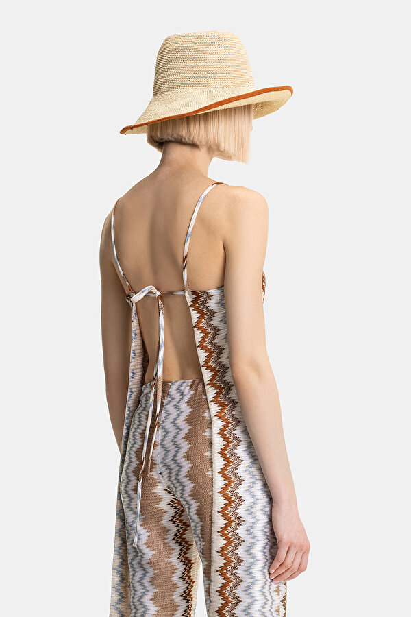 BEIGE CLEAVAGE SLEEVELESS SUSPENDER BLOUSE 2