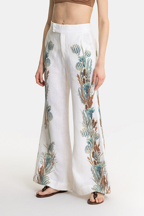 TAN WIDE LEG TROUSERS 2