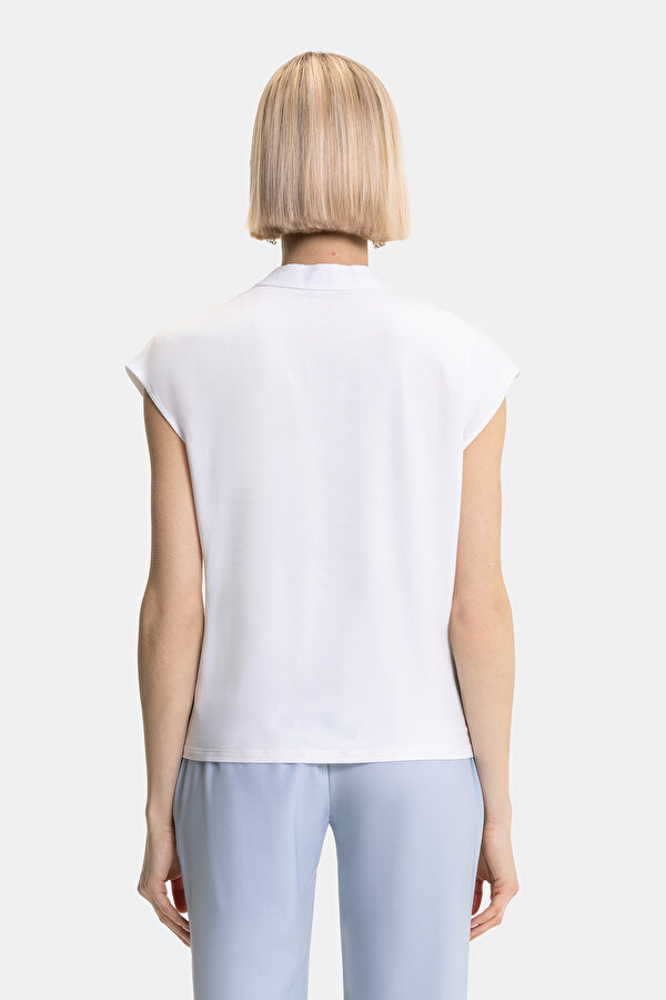 WHITE V NECK OFF THE SHOULDER TSHIRT 2