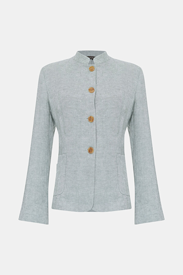 ECRU MANDARIN COLLAR JACKET 7