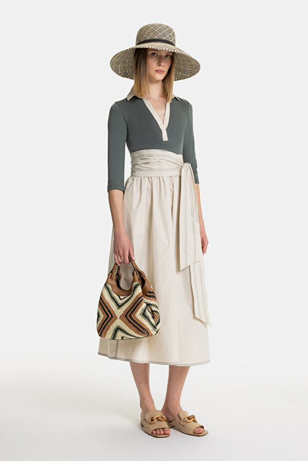 BEIGE LONG SLEEVE DRESS