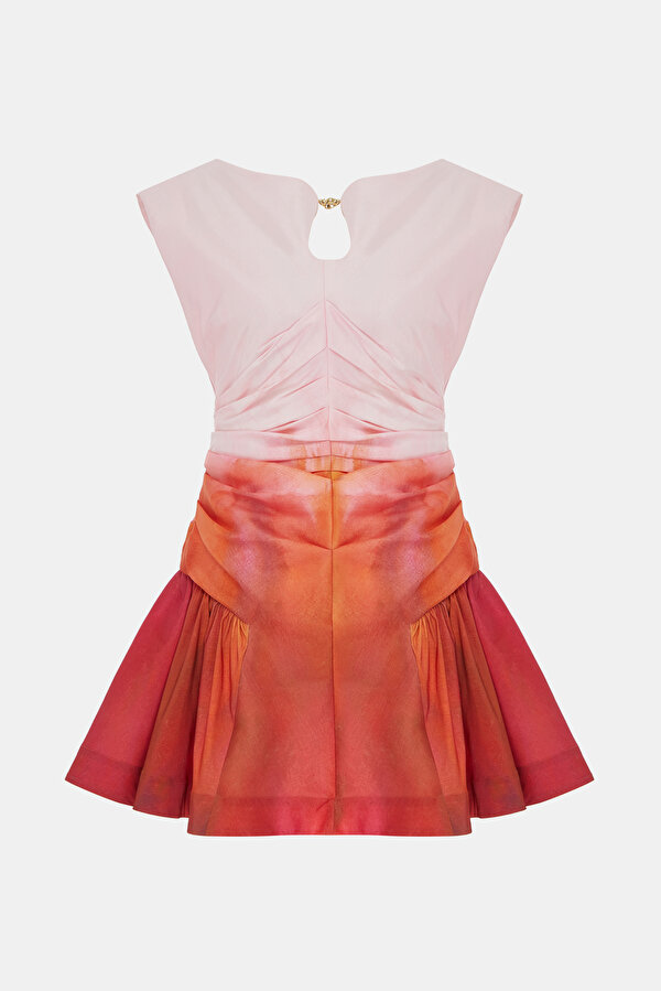 DARK PINK DEGRADE DESIGN MINI DRESS