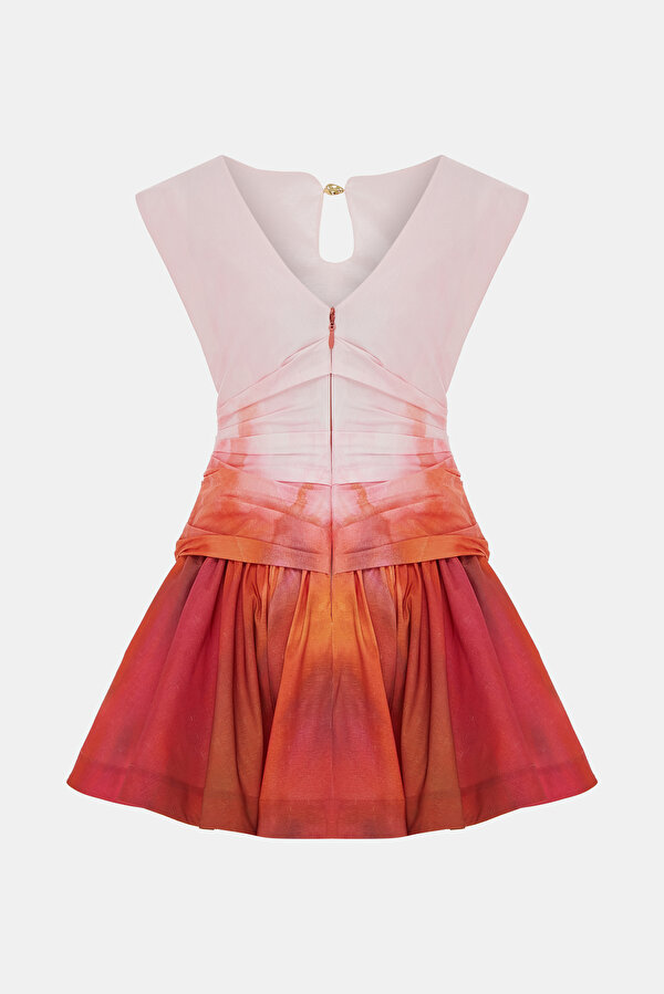 DARK PINK DEGRADE DESIGN MINI DRESS 2