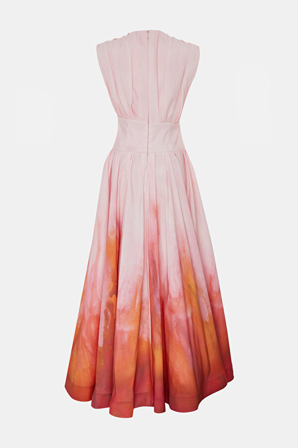 DARK PINK DEGRADE DESIGN MAXI DRESS 2