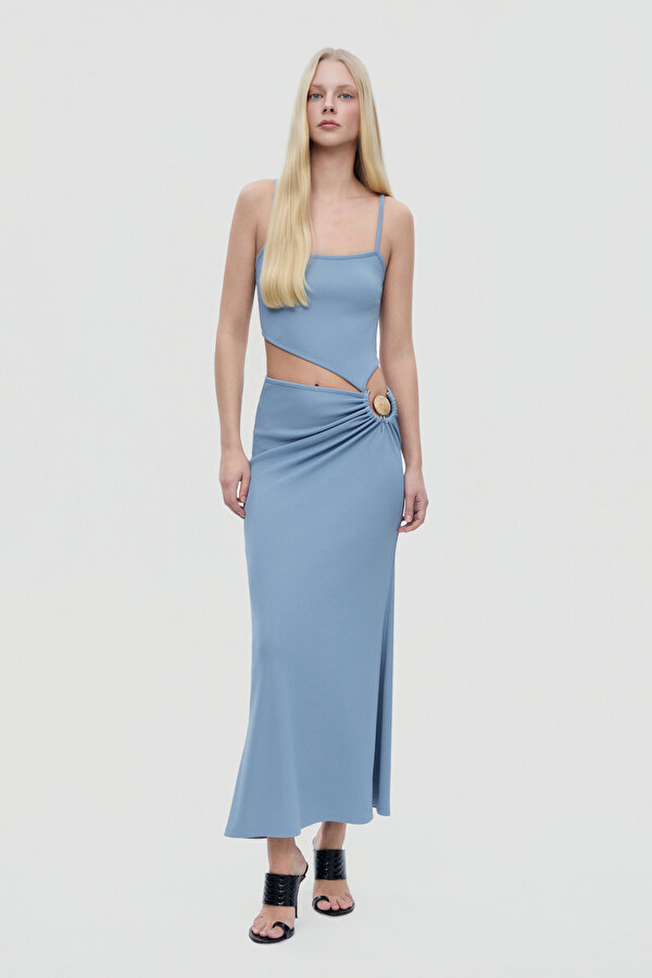 BLUE MIDI DRESS