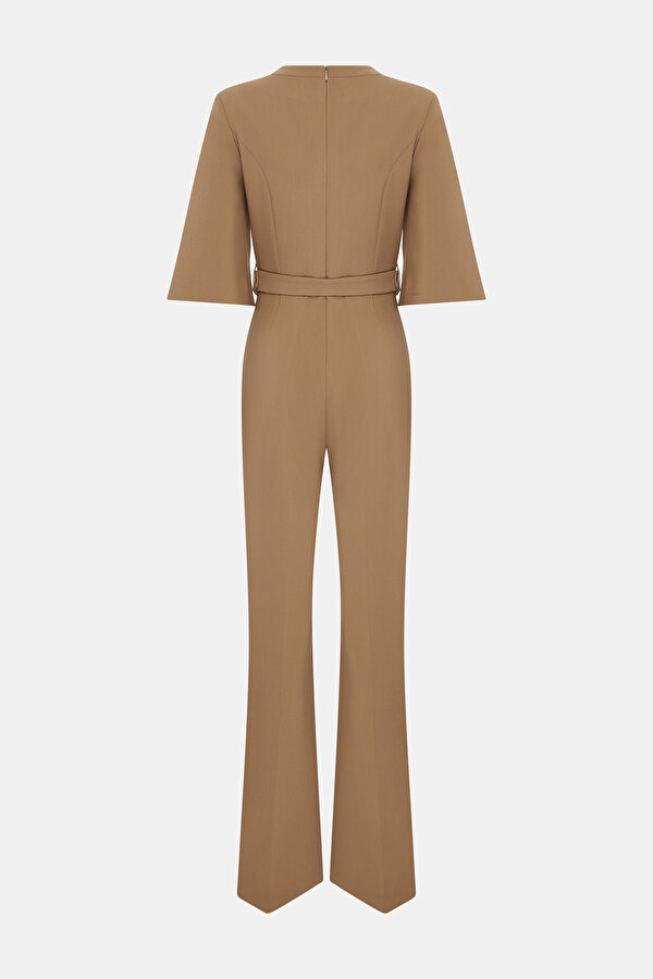 CAMEL CLEAVAGE 3/4 SLEEVES JUMPSUIT 6