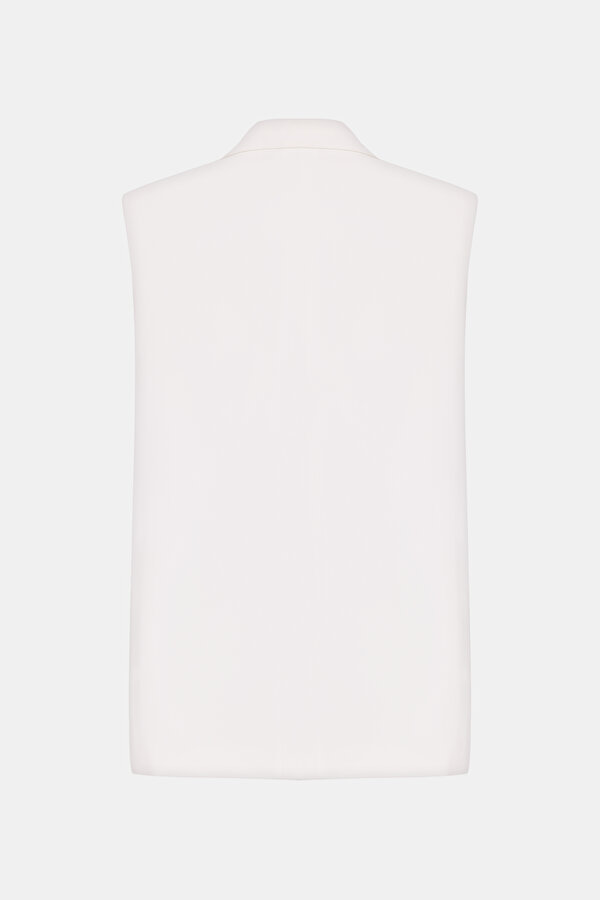 BLACK SURPLICE NECKLINE (CROSS-OVER NECKLINE) VEST 2