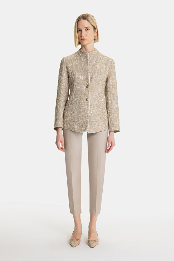 BEIGE SKINNY LEG TROUSERS