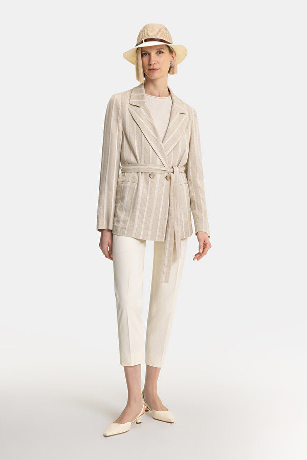 ECRU SKINNY LEG TROUSERS