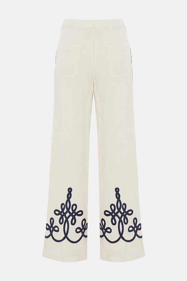 ECRU, NAVY BLUE TROUSERS 2