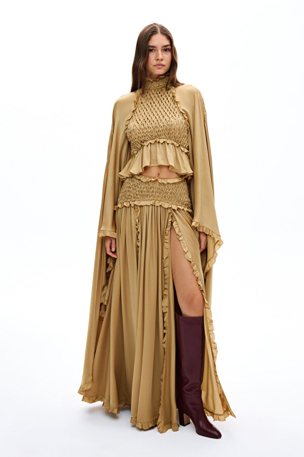 GOLD SILK SKIRT