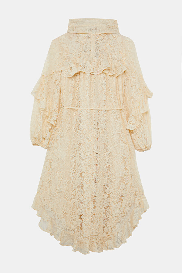 CREAM LACY MİDİ DRESS 2
