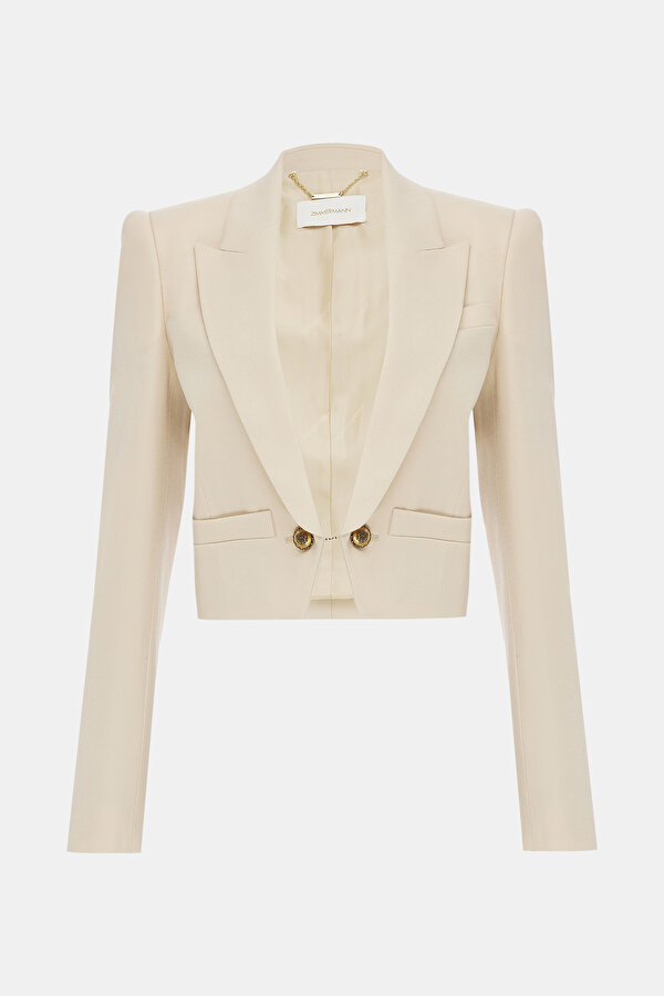 ECRU BUTTONED WOOL JACKET