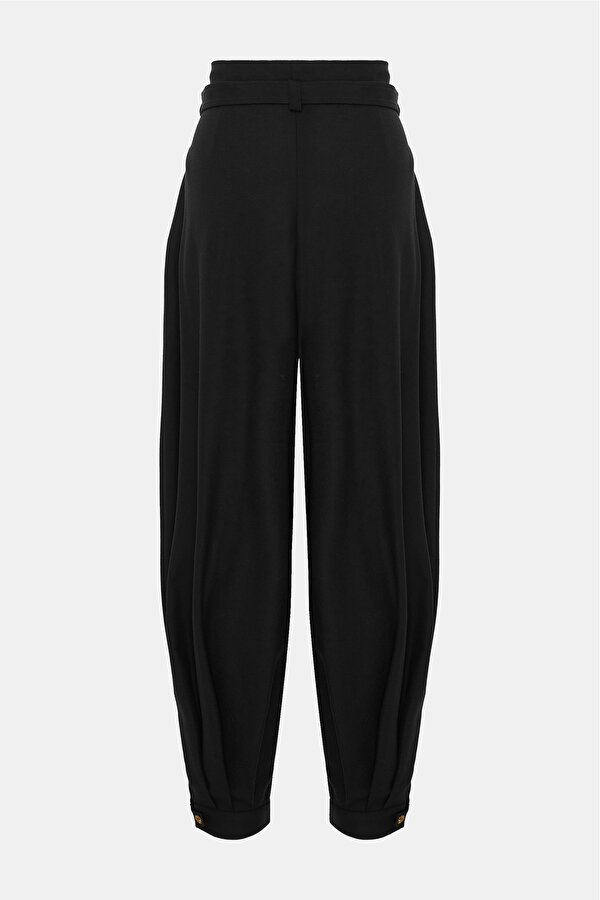 BLACK BUTTONED WOOL PANTS 2