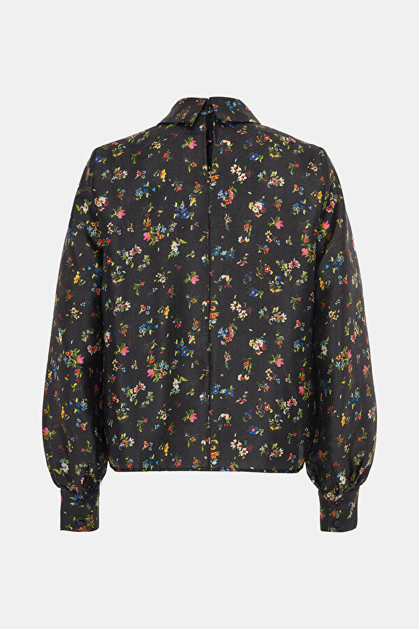 MULTICOLOR FLORAL PATTERN LONG SLEEVE BLOUSE 2