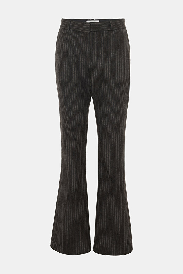 BROWN STRAİGHT CUT WOOL TROUSERS