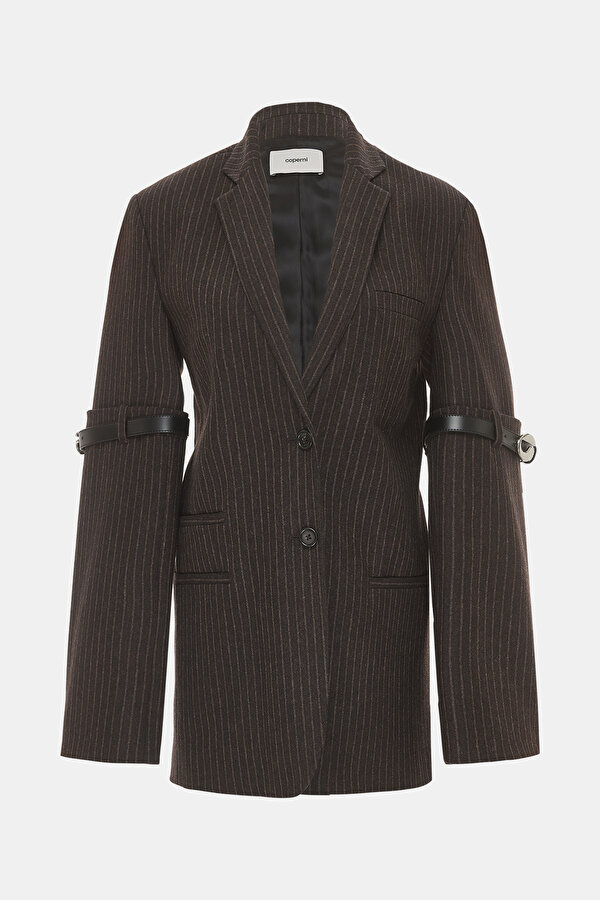 BROWN BUTTONED WOOL JACKET