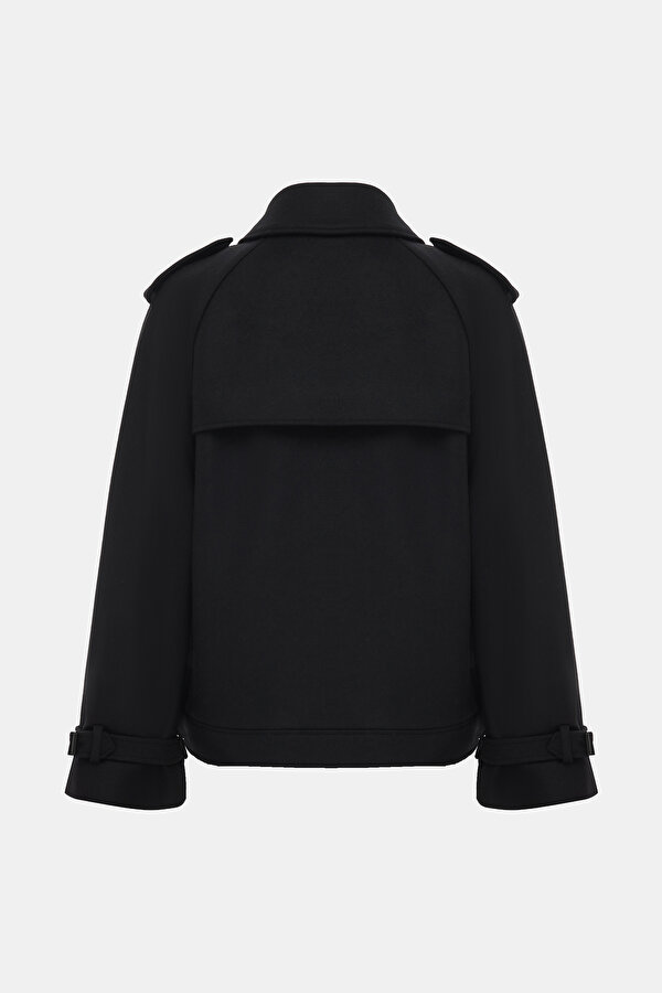 BLACK WOOL REEFER JACKET 2