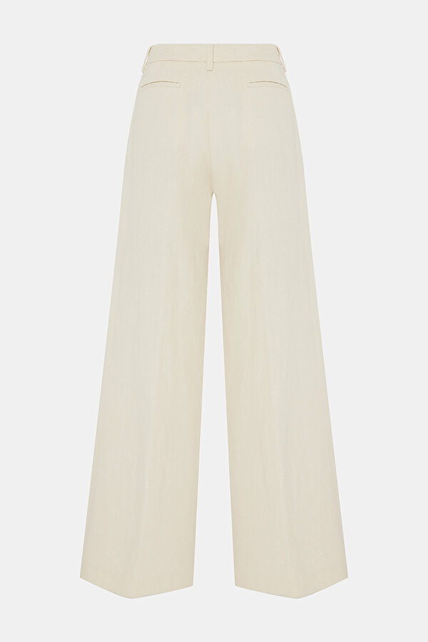 ECRU WIDE LEG TROUSERS 6
