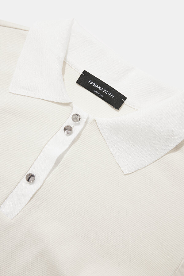 ECRU POLO NECK LONG SLEEVE TSHIRT 7