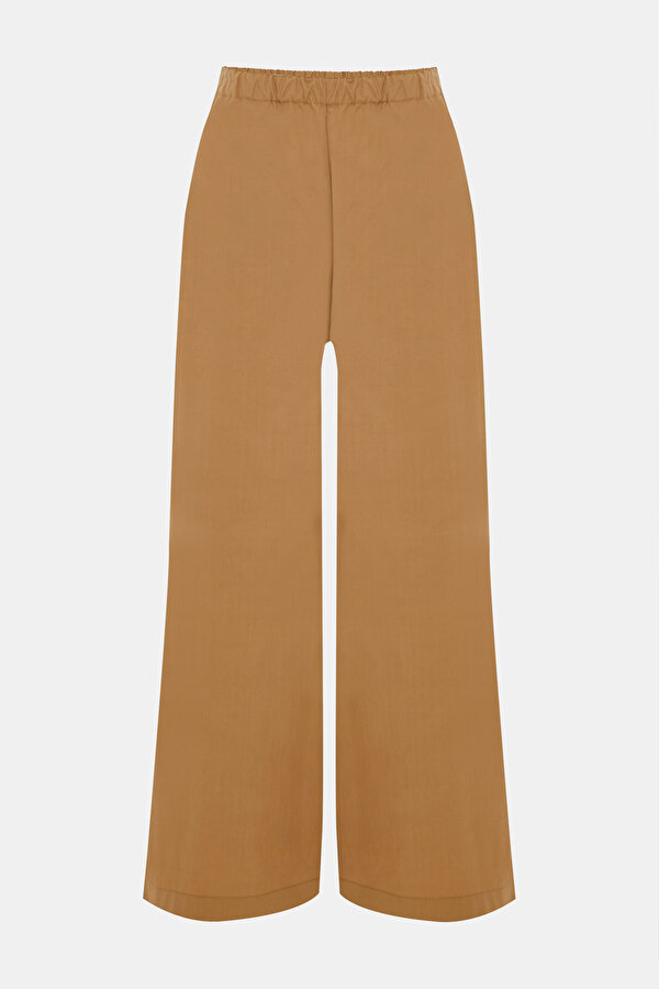 TAN WIDE LEG TROUSERS 6