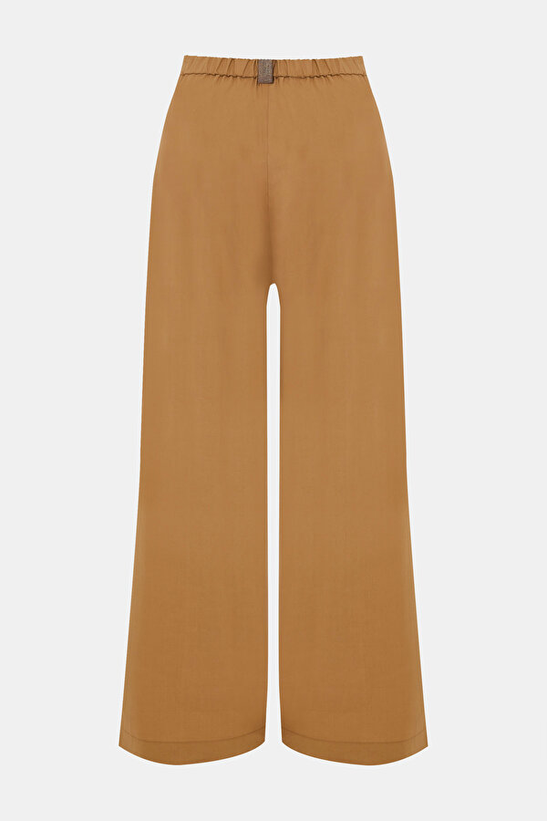 TAN WIDE LEG TROUSERS 7