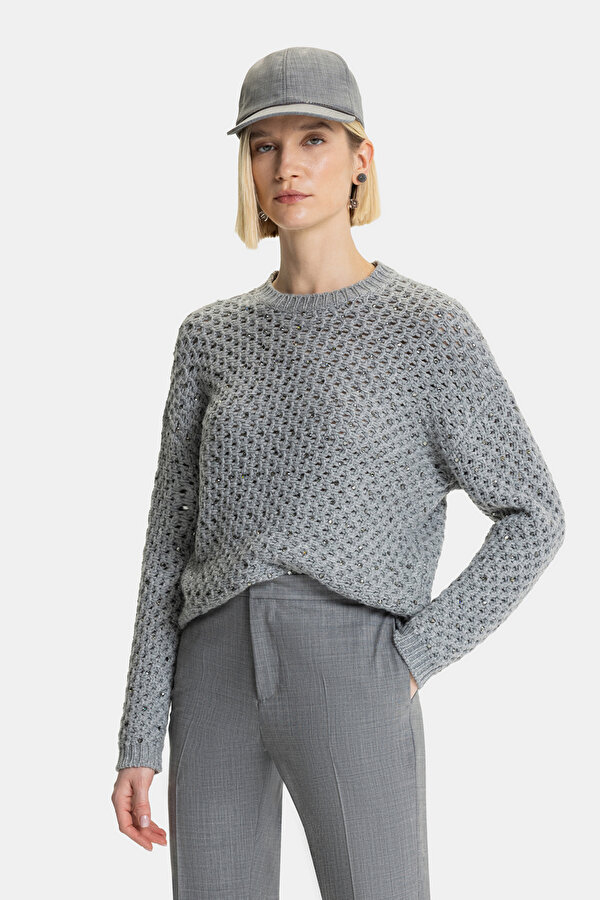 DARK GREY BASIC / ROUND NECKLINE TRICOT