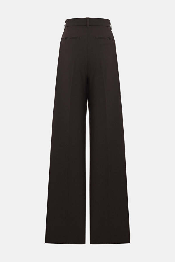 DARK BROWN STRAIGHT CUT TROUSERS 2