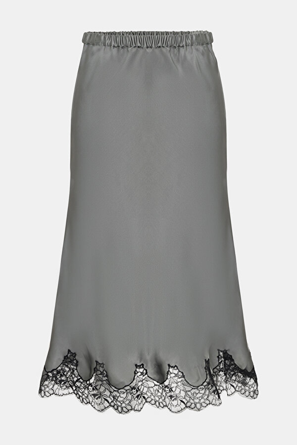 LIGHT GREY LACY SKIRT