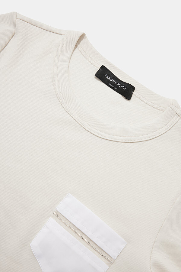 ECRU BASIC / ROUND NECKLINE SHORT SLEEVE TSHIRT 7