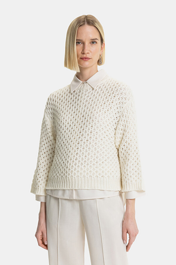 ECRU BASIC / ROUND NECKLINE TRICOT