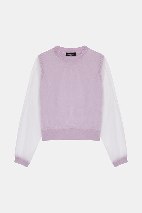 LILAC BASIC / ROUND NECKLINE LONG SLEEVE BLOUSE 7