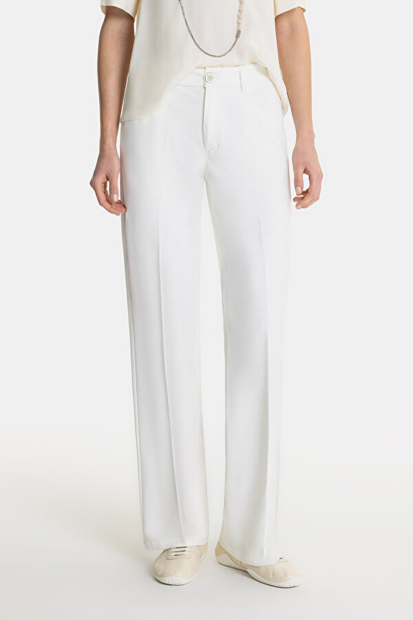 ECRU WIDE LEG TROUSERS 2