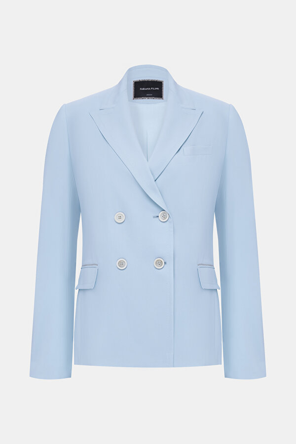 BLUE SURPLICE NECKLINE (CROSS-OVER NECKLINE) JACKET 7