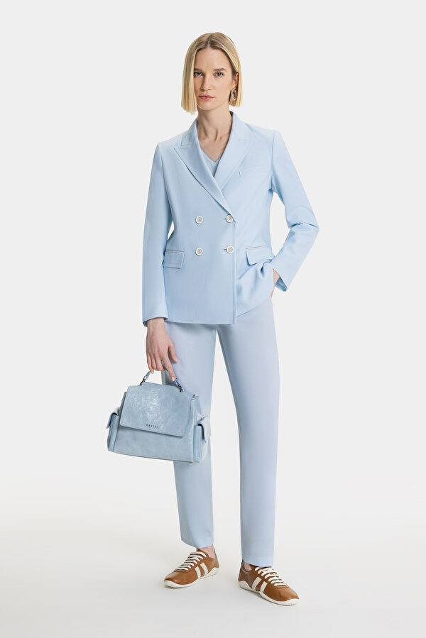 BLUE SURPLICE NECKLINE (CROSS-OVER NECKLINE) JACKET 6