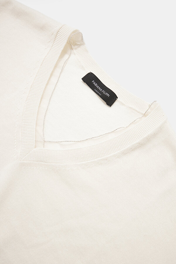 ECRU V NECK TRICOT 6